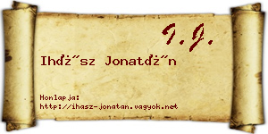 Ihász Jonatán névjegykártya